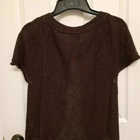 ❤️ Style & Co.  Brown Short Sleeved Sweater Medium - Picture 3 of 5